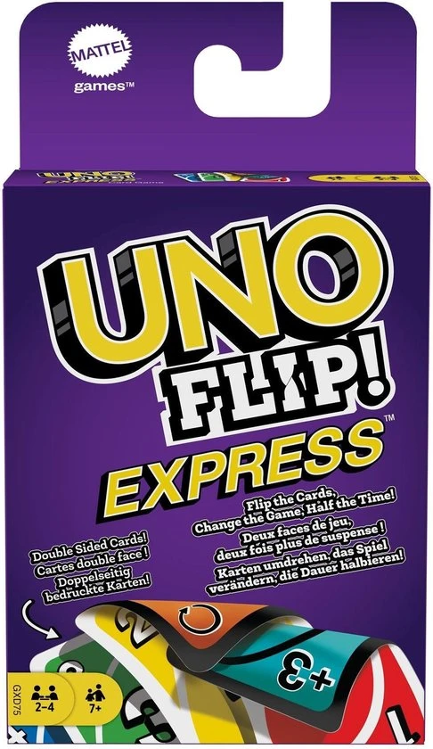 Mattel Games UNO Flip Express - Double Sided Cards - Change The Game - Dubbelzijdige Kaarten - Mattel 1 Mattel Games UNO Flip Express - Double Sided Cards - Change The Game - Dubbelzijdige Kaarten - Mattel