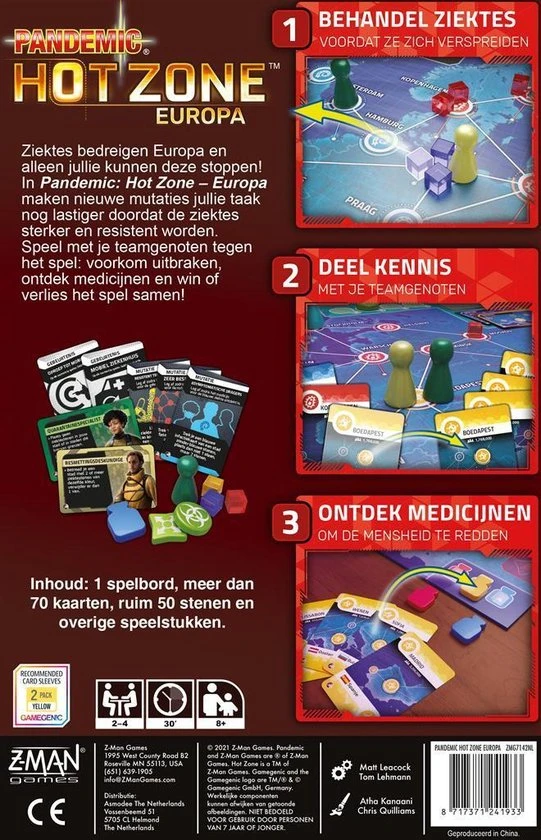 Z-Man Games Pandemic Hot Zone Europa - Bordspel 3 Z-Man Games Pandemic Hot Zone Europa - Bordspel - Afbeelding 3