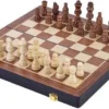Engelhart Games Longfield Games Schaakspel Deluxe Inklapbaar 30 Cm Hout Bruin