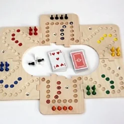 Merkloos Keezboard 2-4-6 Persoons Hout - Bordspel - Keezenspel - Keezen - Keezbord