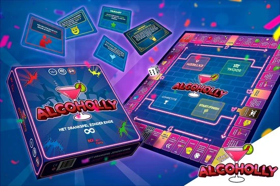 NX Party - ALCOHOLLY - Drankspel - Nederlandstalig - Bordspel - Spelletjes Voor Volwassenen - Drank Spelletjes 2 NX Party - ALCOHOLLY - Drankspel - Nederlandstalig - Bordspel - Spelletjes Voor Volwassenen - Drank Spelletjes - Afbeelding 2