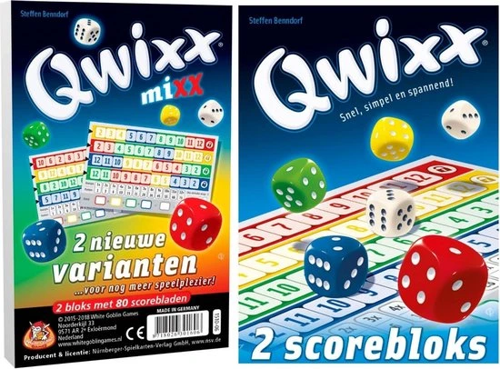 Merkloos Spellenbundel - 2 Stuks - Dobbelspel - Qwixx Mixx & 2 Extra Scoreblocks 1 Merkloos Spellenbundel - 2 Stuks - Dobbelspel - Qwixx Mixx & 2 Extra Scoreblocks