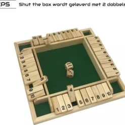 SIEPS Shut The Box 4 Spelers - 1 Tot 4 Spelers - Reisspellen - Dobbelspel - Spellen Voor Volwassenen & Kinderen - Rekenspel -Spellen-voor-volwassenen Verkoop 550x436 2