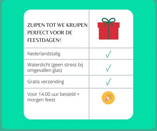 Zuipen Tot We Kruipen® - Drankspel - NIEUWE EDITIE - 99 Opdrachten - Kaartspel - Speelkaarten 5 Zuipen Tot We Kruipen® - Drankspel - NIEUWE EDITIE - 99 Opdrachten - Kaartspel - Speelkaarten - Afbeelding 5