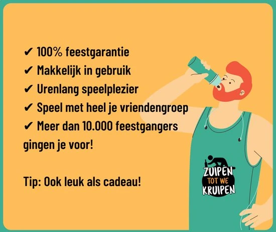 Zuipen Tot We Kruipen® - Drankspel - NIEUWE EDITIE - 99 Opdrachten - Kaartspel - Speelkaarten 3 Zuipen Tot We Kruipen® - Drankspel - NIEUWE EDITIE - 99 Opdrachten - Kaartspel - Speelkaarten - Afbeelding 3