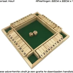 SIEPS Shut The Box 4 Spelers - 1 Tot 4 Spelers - Reisspellen - Dobbelspel - Spellen Voor Volwassenen & Kinderen - Rekenspel -Spellen-voor-volwassenen Verkoop 550x479 6