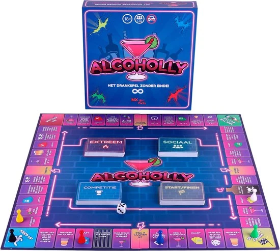 NX Party - ALCOHOLLY - Drankspel - Nederlandstalig - Bordspel - Spelletjes Voor Volwassenen - Drank Spelletjes 9 NX Party - ALCOHOLLY - Drankspel - Nederlandstalig - Bordspel - Spelletjes Voor Volwassenen - Drank Spelletjes - Afbeelding 9