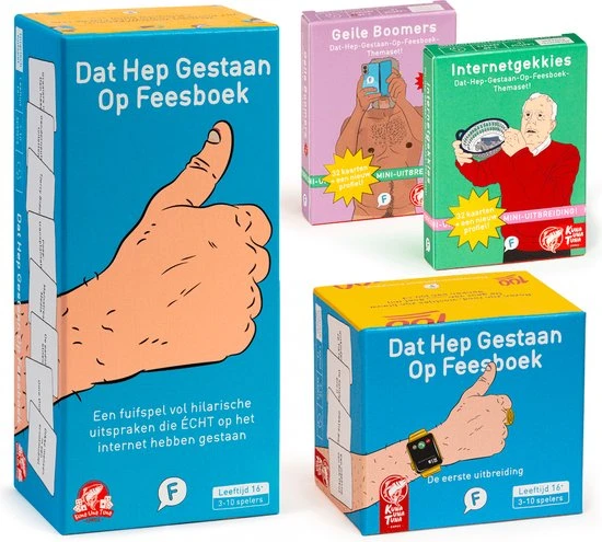 Kuna Una Tuna Games BASISSPEL + 3 UITBREIDINGEN | DAT HEP GESTAAN OP FEESBOEK - Kaartspel + ALLE UITBREIDINGEN 1 Kuna Una Tuna Games BASISSPEL + 3 UITBREIDINGEN | DAT HEP GESTAAN OP FEESBOEK - Kaartspel + ALLE UITBREIDINGEN