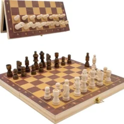 Sonnon Schaakset | Schaakbord | Schaakspel | Schaakset Met Schaakstukken | Hout | Gratis E-book