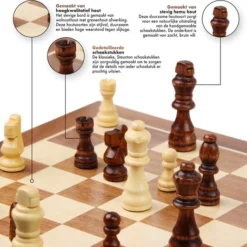 Sincer Magnetisch Schaakbord Met Staunton Schaakstukken 2 EXTRA Koninginnen Inclusief E-book Met Schaakregels - Houten Handgemaakte Schaakset/Schaakspel Voor Volwassenen GROOT FORMAAT Van 39x39cm -Spellen-voor-volwassenen Verkoop 550x531 4