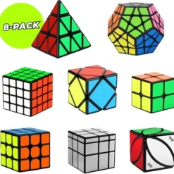 Qiyi Speed Cube - Speed Cube Set 8 Stuks - Speed Cube Giftset - Magic Cube - Kubus Puzzel - Breinbrekers - Voor Kinderen En Volwassenen