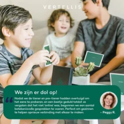 Vertellis Gezinseditie - Gesprekskaarten - Voor Ouders & Kinderen, Kom Als Gezin Dichter Bij Elkaar, Gespreksstarters, Gezinsspellen, Vragenspel Met Kaarten -Spellen-voor-volwassenen Verkoop 550x550 240
