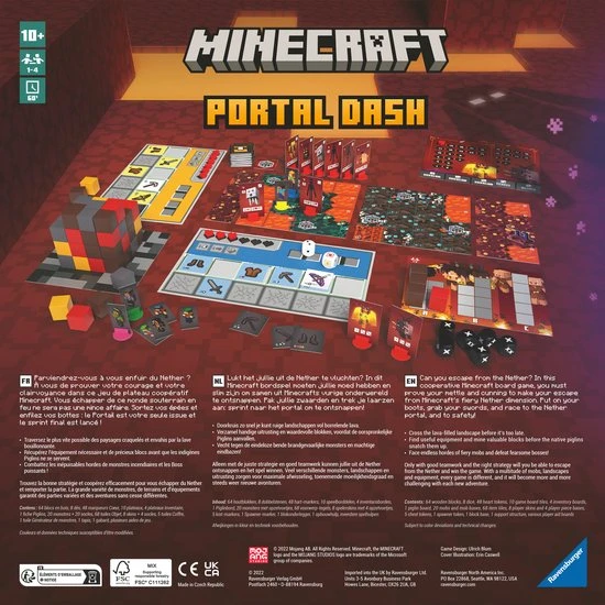 Ravensburger Minecraft Portal Dash - Bordspel 2 Ravensburger Minecraft Portal Dash - Bordspel - Afbeelding 2