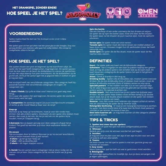 NX Party - ALCOHOLLY - Drankspel - Nederlandstalig - Bordspel - Spelletjes Voor Volwassenen - Drank Spelletjes 4 NX Party - ALCOHOLLY - Drankspel - Nederlandstalig - Bordspel - Spelletjes Voor Volwassenen - Drank Spelletjes - Afbeelding 4