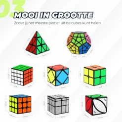 Qiyi Speed Cube - Speed Cube Set 8 Stuks - Speed Cube Giftset - Magic Cube - Kubus Puzzel - Breinbrekers - Voor Kinderen En Volwassenen -Spellen-voor-volwassenen Verkoop 550x550 505