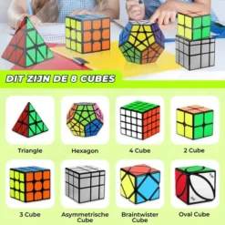 Qiyi Speed Cube - Speed Cube Set 8 Stuks - Speed Cube Giftset - Magic Cube - Kubus Puzzel - Breinbrekers - Voor Kinderen En Volwassenen -Spellen-voor-volwassenen Verkoop 550x550 506