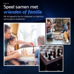 Fortecom Premium Schaakbord Met Co Rdinaten - 2 Extra Dames - 100% Houten Schaakset - 38 Cm - Magnetisch - Inclusief Schaakstukken - Chess Set Schaakborden Schaken Schaak Schaakspellen -Spellen-voor-volwassenen Verkoop 550x550 549