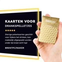 2BEFUN Waterdichte Kaarten - Goud - Luxe Kaartspel - Speelkaarten - Pokerkaarten - Drankspel - Cadeau Voor Man/vrouw -Spellen-voor-volwassenen Verkoop 550x550 575