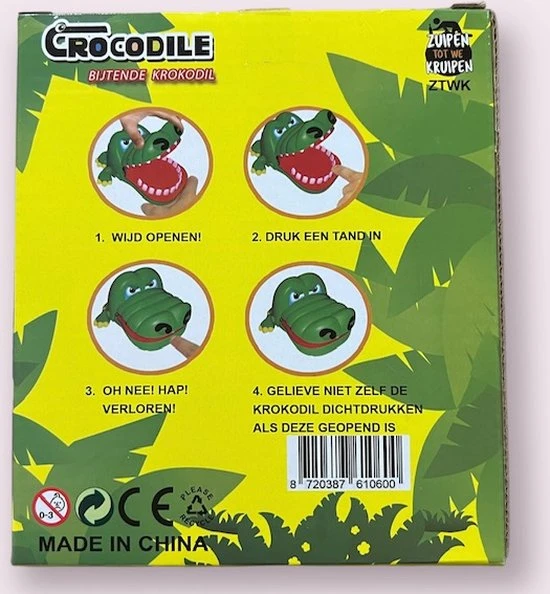 Merkloos Bijtende Krokodil - Krokodil Met Kiespijn - Krokodillen Tandenspel - Drankspel 5 Merkloos Bijtende Krokodil - Krokodil Met Kiespijn - Krokodillen Tandenspel - Drankspel - Afbeelding 5
