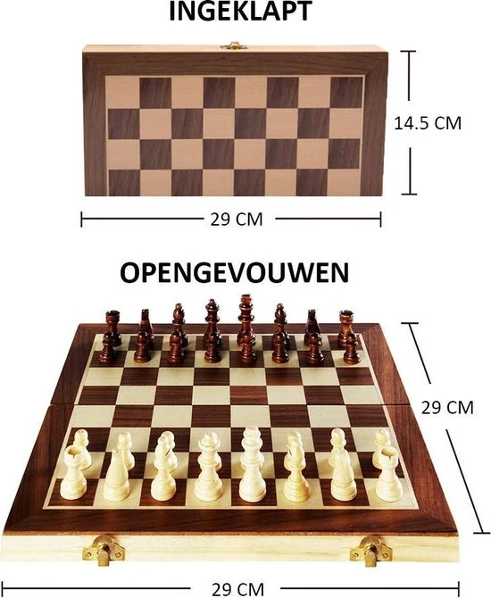 Merkloos Luxe Schaakbord Met Schaakstukken - Schaakset - Schaakspel - Magnetisch - Opklapbaar - 29 X 29 Cm 7 Merkloos Luxe Schaakbord Met Schaakstukken - Schaakset - Schaakspel - Magnetisch - Opklapbaar - 29 X 29 Cm - Afbeelding 7