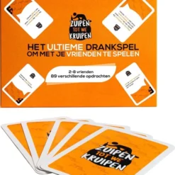 Zuipen Tot We Kruipen® - Drankspel - NIEUWE EDITIE - 99 Opdrachten - Kaartspel - Speelkaarten
