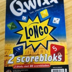 White Goblin Games Qwixx Longo - Dobbelspel - Uitbreiding - 2 Scorebloks Met 80 Scorebladen