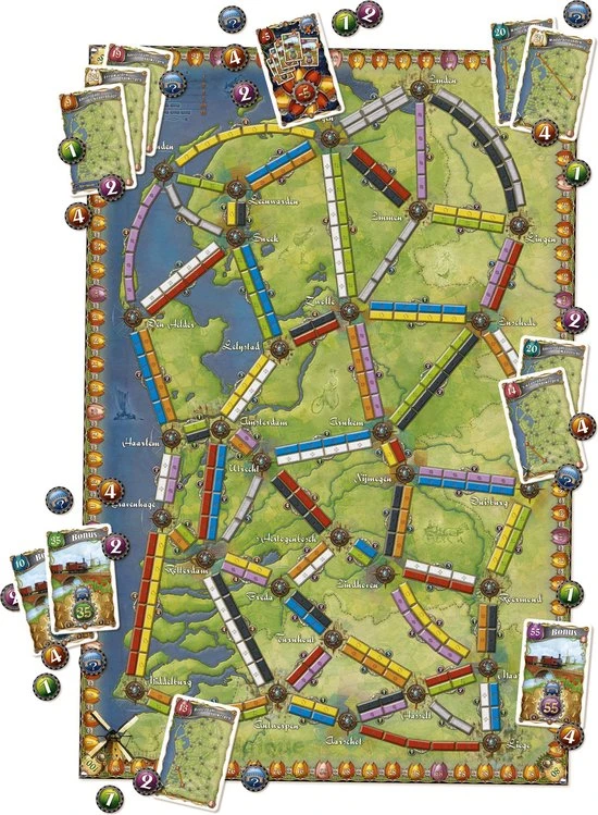 Days Of Wonder Ticket To Ride Nederland - Uitbreiding - Bordspel 4 Days Of Wonder Ticket To Ride Nederland - Uitbreiding - Bordspel - Afbeelding 4