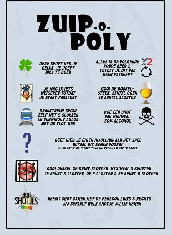 DSKoning Zuip-o-Poly Drankspel 2 DSKoning Zuip-o-Poly Drankspel - Afbeelding 2