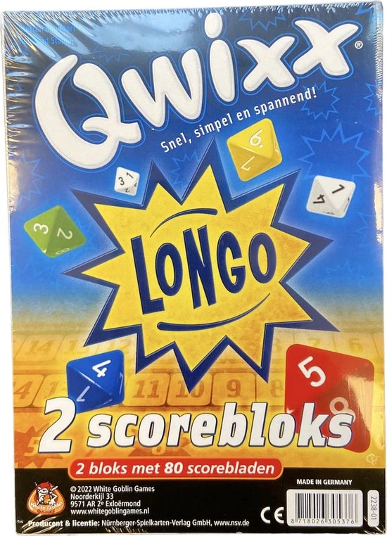 White Goblin Games Qwixx Longo - Dobbelspel - Uitbreiding - 2 Scorebloks Met 80 Scorebladen 6 White Goblin Games Qwixx Longo - Dobbelspel - Uitbreiding - 2 Scorebloks Met 80 Scorebladen - Afbeelding 6