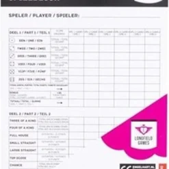 Longfield Yathzee Scoreblok 1 Stuks - 100 Pagina's 8 Longfield Yathzee Scoreblok 1 Stuks - 100 Pagina's -Spellen-voor-volwassenen Verkoop 550x776 10
